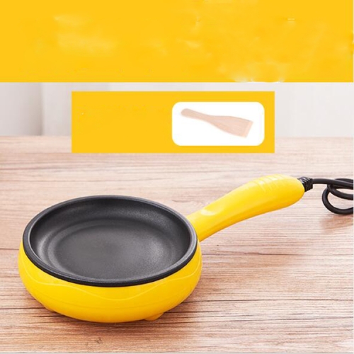 

Multifunction Mini Non-Stick Frying Pan Boiler Steamer Cooker Poached Eggpot(Yellow single frying pan + wooden shovel)