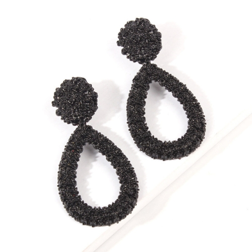 

Woman Personality Trend Droplets Hollow Out Earring(Black)