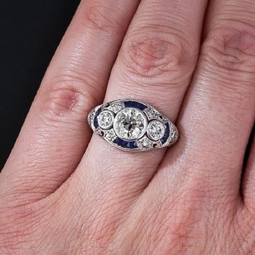

Vintage Geometric Ring Luxury Cubic Zirconia Wedding Rings Size:6
