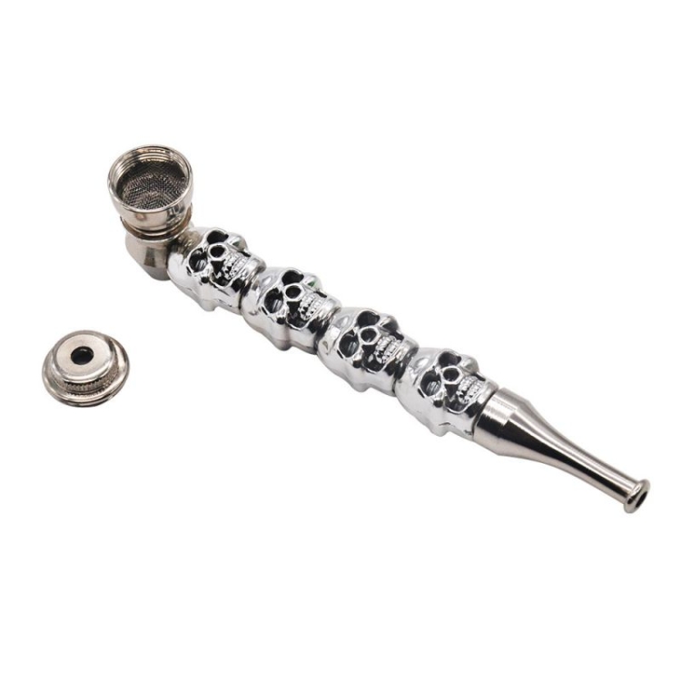

Mini Four Skull Ghost Head Beaded Aluminum Pipe