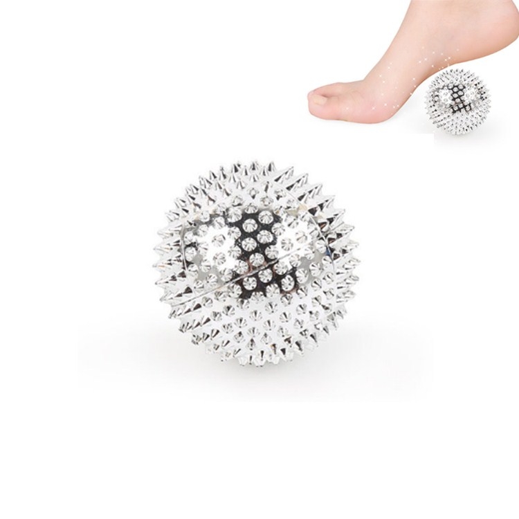 

1 Pair Magnetic Massage Ball Relax Muscle Finger Plantar Pressure Massage Stab Ball, Size:5.6cm(Silver)