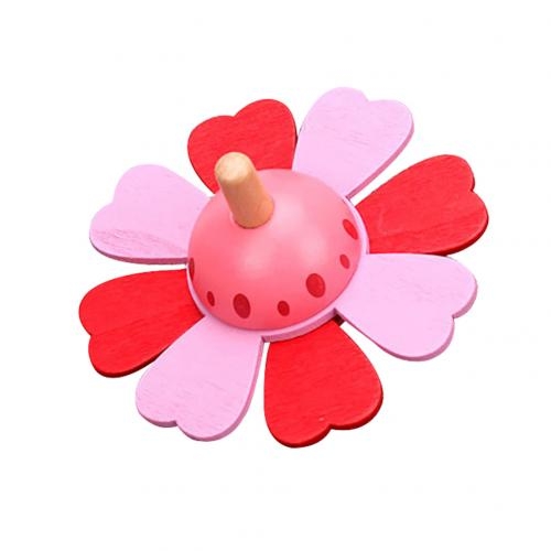 

Wooden Colorful Flower Spinning Handmade Gyro Developing Kids Toy(Pink)