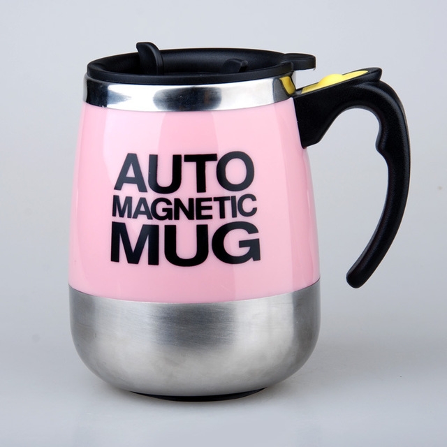

2 PCS Automatic Mixing Cup Coffee Cup Portable Household Mixer(Pink)