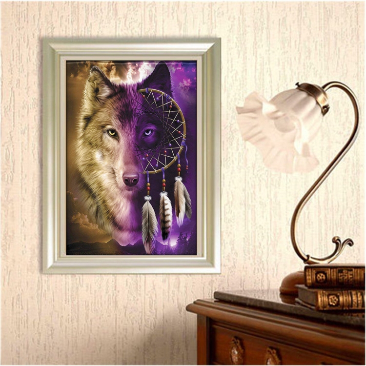 

2 PCS 5D DIY Diamond Embroidery Wolf Full Diamond Painting Scenery Cross Stitch Home Decor Round Drill Christmas Gift