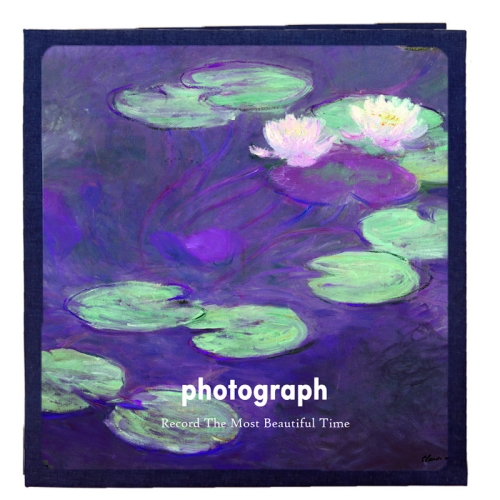 

Art Retro DIY Pasted Film Photo Album Family Couple Commemorative Large-Capacity Album, Colour:18 inch Water Lily(30 White Card Inner Pages)