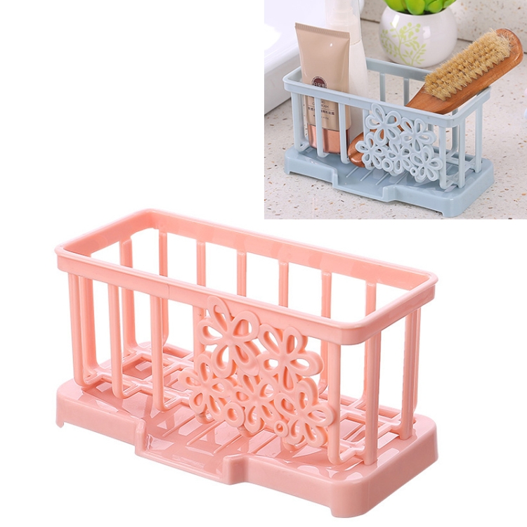 

Simple Plastic Drain Rack Kitchen Supplies Sponge Storage Rack Storage Rack(Light Pink)