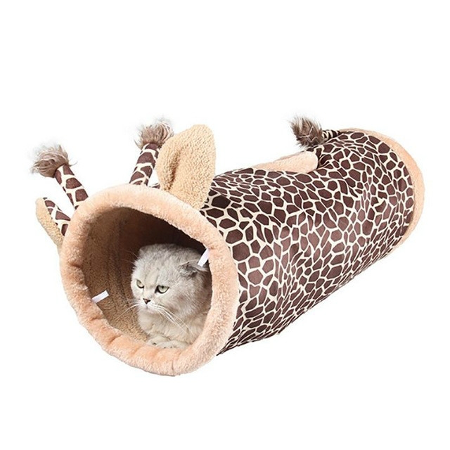 

Cat Tunnel Foldable Pet Cat Toy Cat Tent, Color:Giraffe