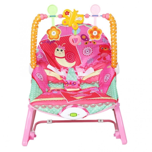 

Plush Soft Multi-function Baby Leisure Rocking Chair With Music Baby Cradle Seat Baby Electric Rocking Chair(Pink)