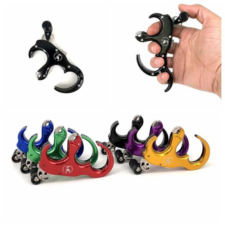 

Compound Bow and Arrow Archery Stainless Steel Auxiliary Handle Caliper Releaser(Random Color Delivery)