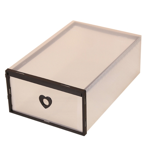 

Transparent Home Flip Cover Drawer Plastic Thickening Storage Box(Black)
