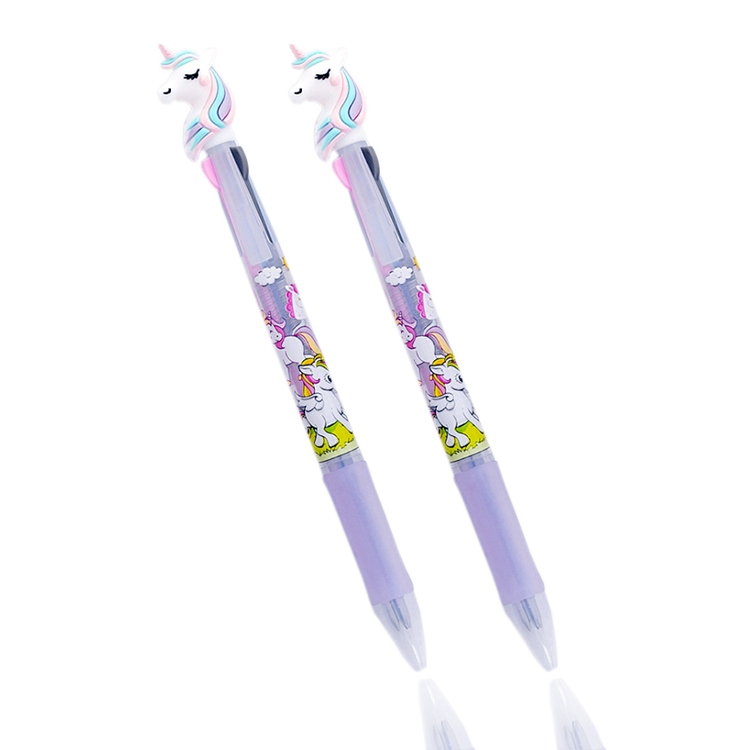 

2 PCS Cute Unicorn Shape Silica Rainbow Ballpoint Pen