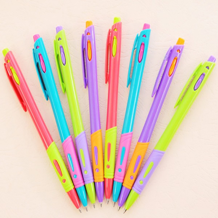 

48 PCS Creative Candy Color Ballpoint Pen Colorful Press Ball Pens Office Stationery School Supplies(Blue)