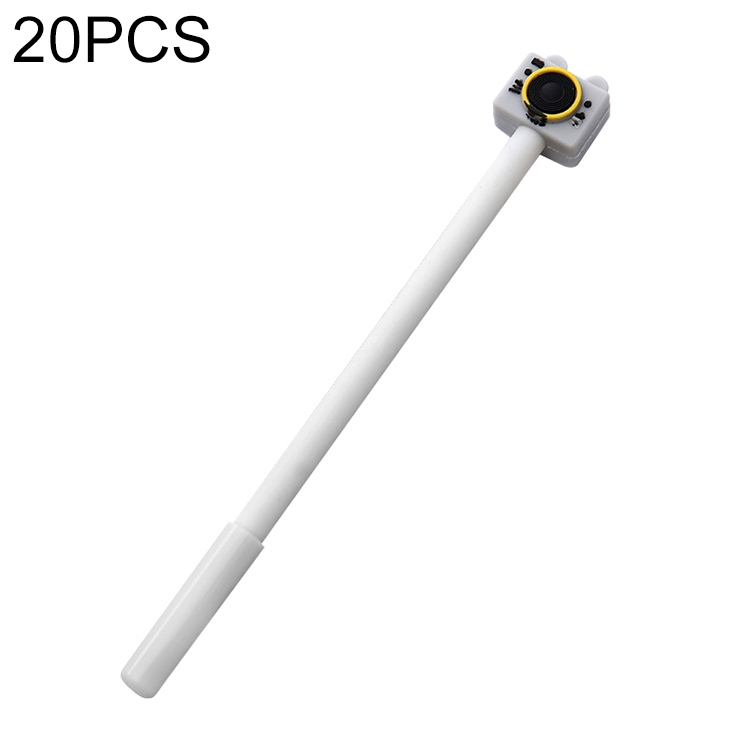

2 PCS Plastic Cartoon Camera Shape Simple Creative Cute Black Gel Pen(White)