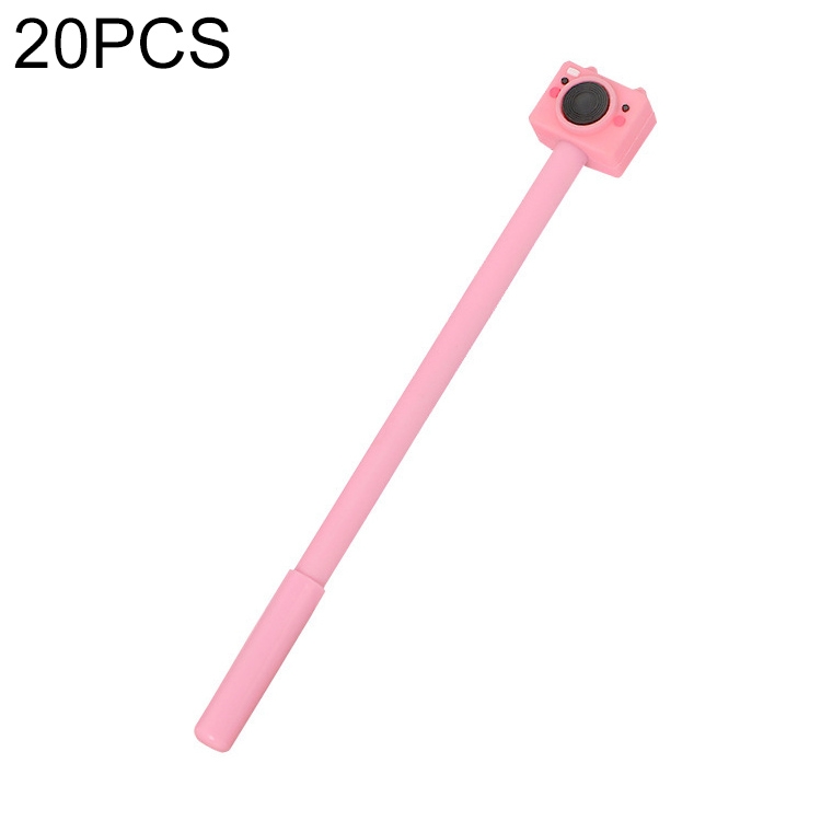 

2 PCS Plastic Cartoon Camera Shape Simple Creative Cute Black Gel Pen(Pink)
