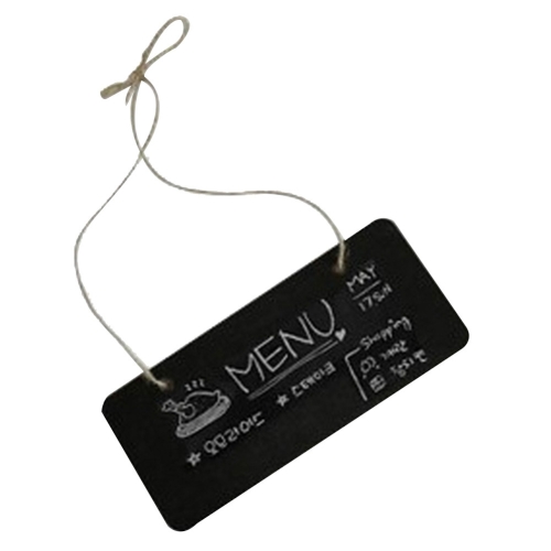 

2 PCS Hang String Door Wooden Rectangle Mini Chalkboard Message Boaeds, Size:18.5x8x0.3cm