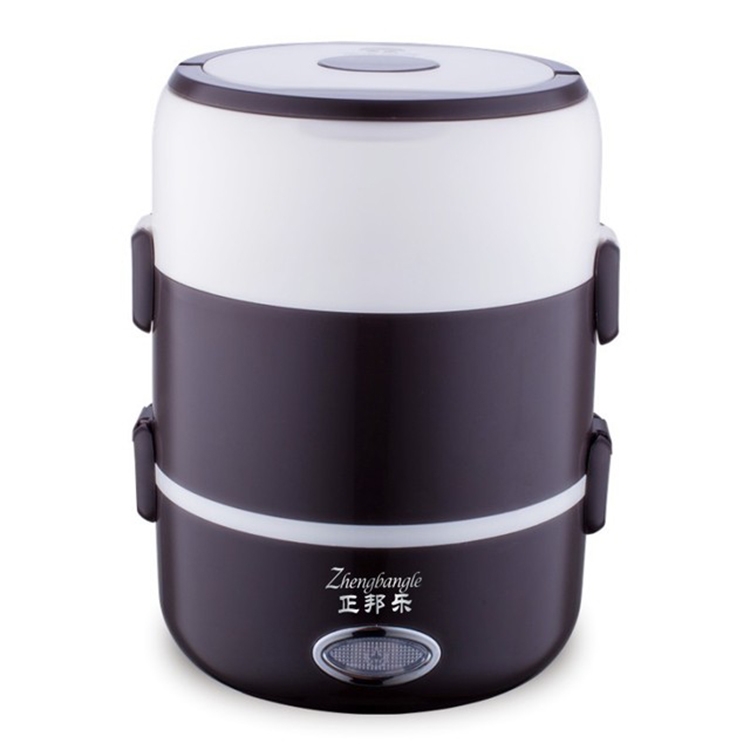

Electric Food Steamer Heat Preservation Lunch Box Food Warmer Mini Steamer Three layers of black