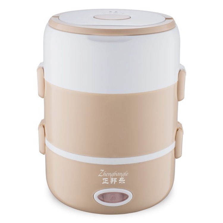 

Electric Food Steamer Heat Preservation Lunch Box Food Warmer Mini Steamer Three-layer khaki