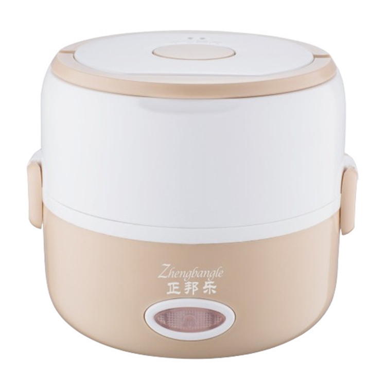 

Electric Food Steamer Heat Preservation Lunch Box Food Warmer Mini Steamer Double khaki