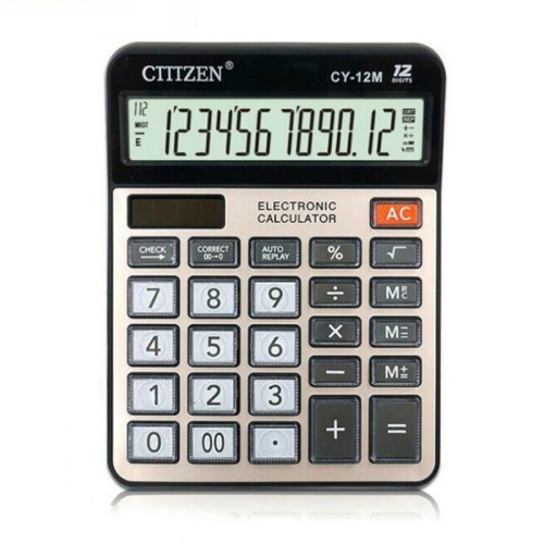 

GTTTZEN CY12M Calculator Dual Power 12-bit Financial Small Office Supplies Desktop Calculator