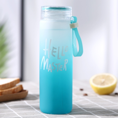 

Creative Minimalist Gradient Color Glass Ladies Portable Scrub Couple Cup, Capacity: 401-500ml(Blue)