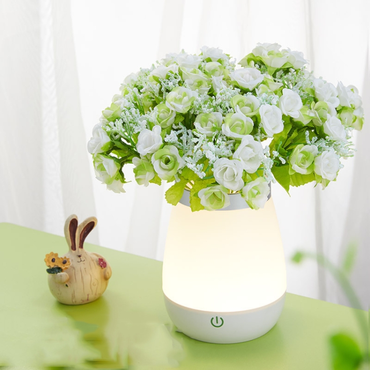 

Bedroom Bedside Vase Night Light Home Decoration LED Atmosphere Light, Style: Spring Rose(Warm Light)