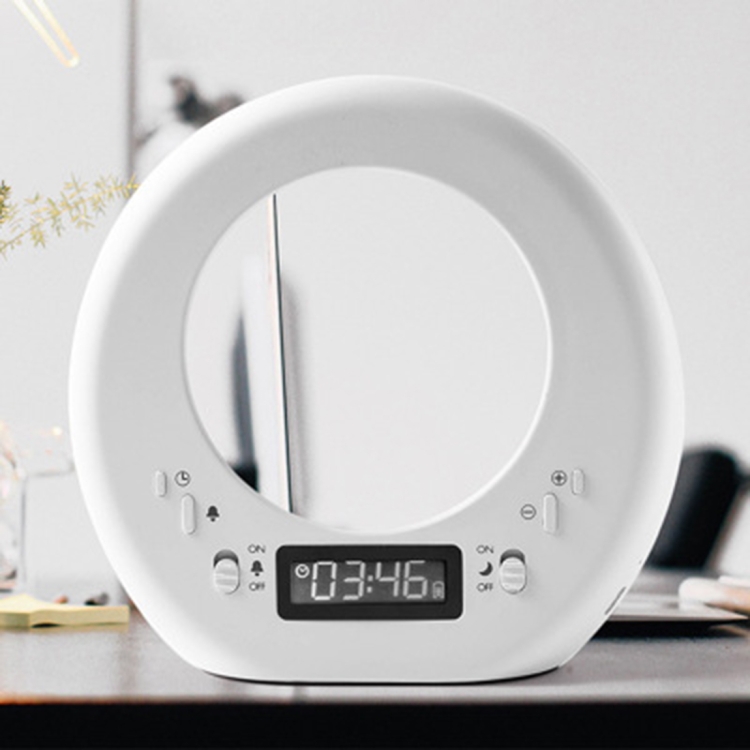 

Creative Moon Alarm Clock USB Rechargeable Touch Bed Dormitory LED Night Light(White )