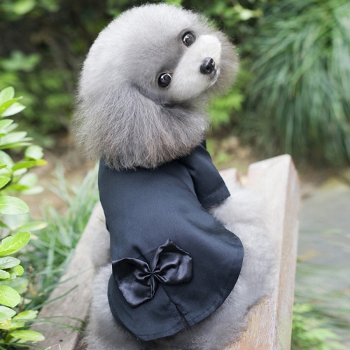 

Summer Thin Teddy Cat Puppy Wedding Dress Suit Clothes , Size:L (Black)