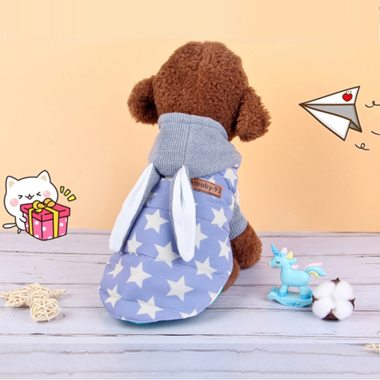 

Autumn and Winter Two-piece Dog Cat Vest Sweater Suit Pet Two Feet, Size: XS(Blue Vest Sweater)