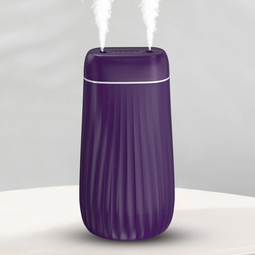 

Dual-Nozzle Sprayer Air Humidifier 1L Large Capacity Ultrasonic Cool Mist Water Diffuser Aroma Humidifier, Style:USB Charging(Purple)