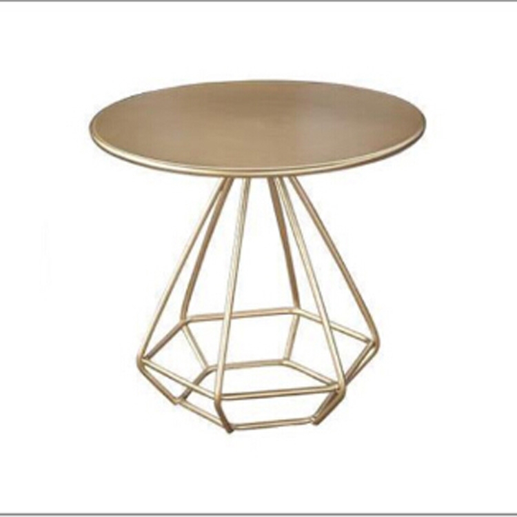 

Iron art Meeting Light Luxury Bedroom Bedside Small Round Table, Size:70cm(Gold)