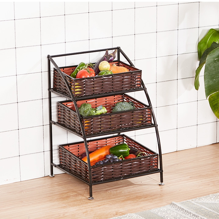 

Multi-function Supermarket Vegetable Fruit Shop Creative Display Display Shelf Storage Rack, Size:Small
