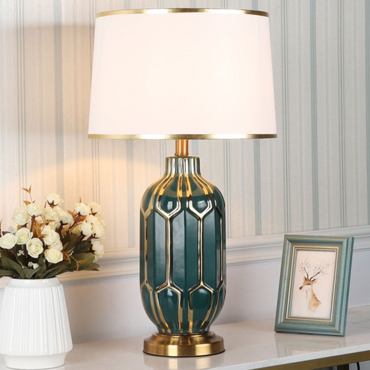 

Fashion Minimalist Bedside Living Room Bedroom Decorative Table Lamp(Green Gold)