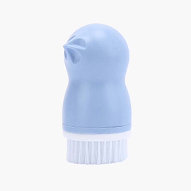 

Cartoon Bird Fruit Vegetable Cleaning Brush Kitchen Brush Multi-function Cleaning Tool with Digging Hole(Blue)