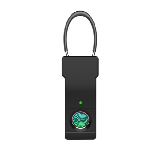 

Smart Keyless Fingerprint Padlock USB Rechargeable IP65 Waterproof Anti-Theft Security Padlock Door Luggage Case Lock(Black)