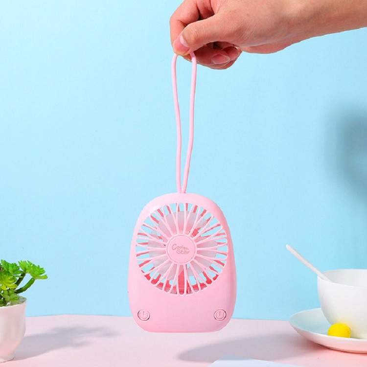 

Simple Lifting Rope Portable Fan USB Charging Desktop Fan, Style:Portable English(Color Random Delivery)