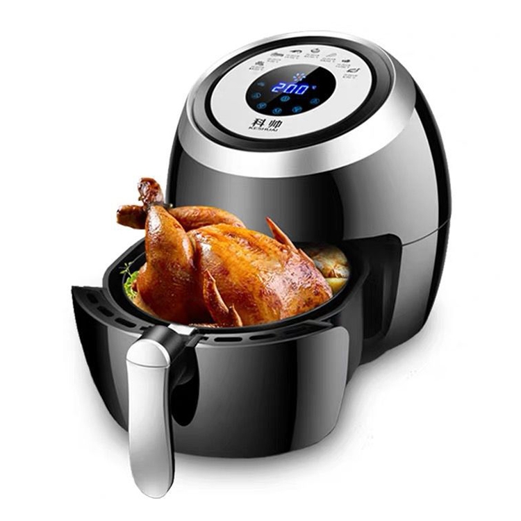 

Automatic Electric Fryer Smokeless Multifunctional Grill Household Intelligent Touch Screen Air Fried Pot 110V(Black)
