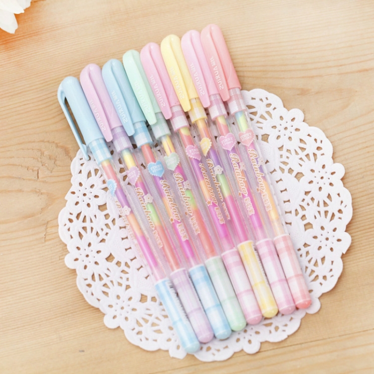 

2 PCS Creative Stationery Colour Fluorescent Pen Gel Pens Office School Supplies Writing Painting Pens, Random Color Delivery