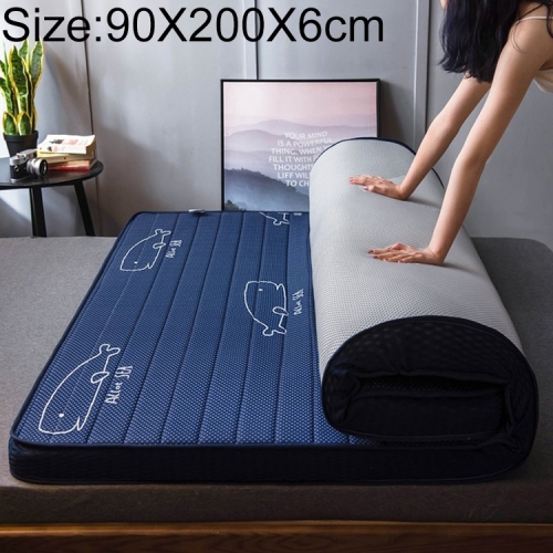 

Natural Latex Memory Foam Filled Stereo Breathable Mattress, Thickness:6cm, Size:90X200 cm(Blue whale)