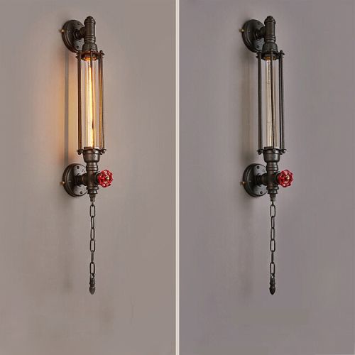

Creative Personality Iron Art Retro Cafe Bedroom Restaurant Bar Counter Bar Attic Industry Water Pipe Wall Light, Specification:Single head
