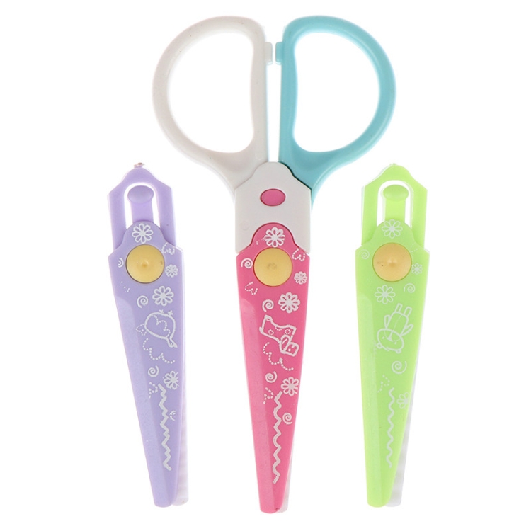 

Children Stationery Creative Lace Scissors 3/6 Knife Head Manual Safety Plastic Scissors Random Color Delivery, Size:3 Packs