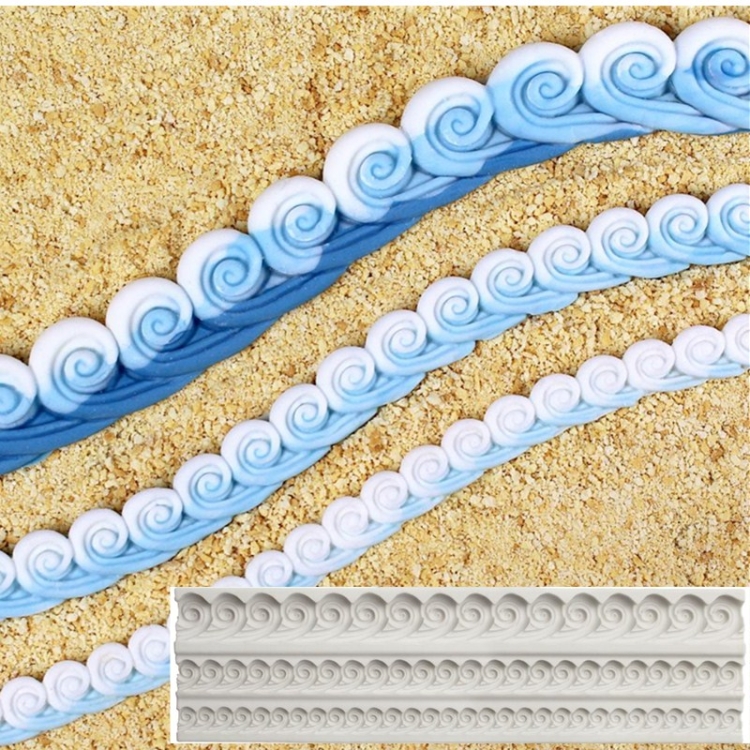 

J150 Wavy Pattern Silicone Mold Fondant Cake Mold Chocolate Fudge Tool