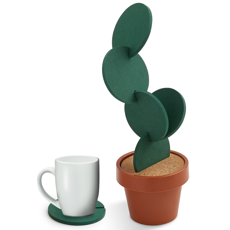 

Novelty DIY Cactus Coaster Anti-skid Insulation Tea Pad Home Storage Desktop Multi-function Decoration