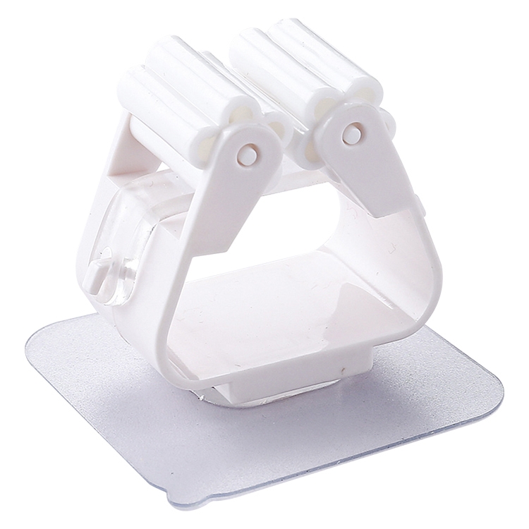 

Mop Holder Wall Mounted Organizer Holder Household Kitchen Bathroom Adhesive Storage Broom Hanger Clip Hook Racks(White)