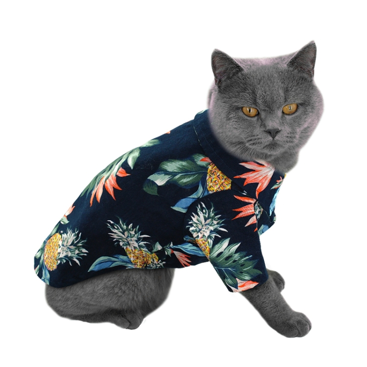 

Fashion Pet Clothes Pet Printed Cotton Shirt, Size: S(Navy Blue)