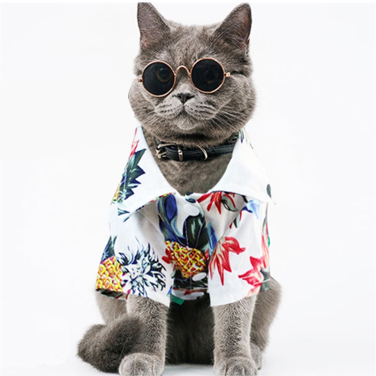 

Fashion Pet Clothes Pet Printed Cotton Shirt, Size: L(White)