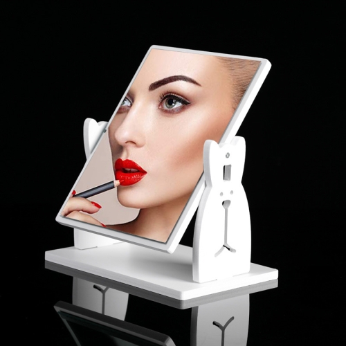 

Desktop Cute Dressing Plastic Square Rotatable with Drawer HD Makeup Mirror( extra large cute rabbit without drawer )