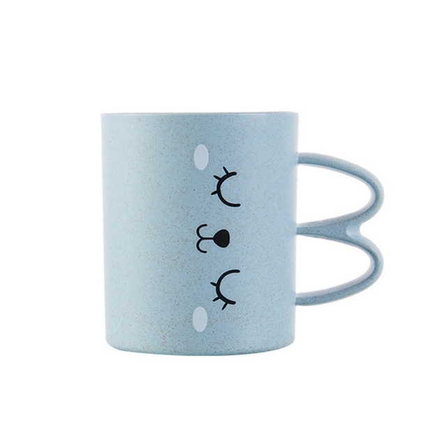 

320ml Baby Brush Teeth Washing Cup Children Milk Cup Breakfast Mug Drink Cups Gargle Cup with Handle(Blue)