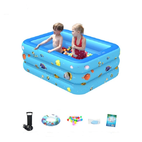 

Ocean World Children Square Bubble Bottom Inflatable Swimming Pool, Size:130x85 cm, Specification:Basic Package