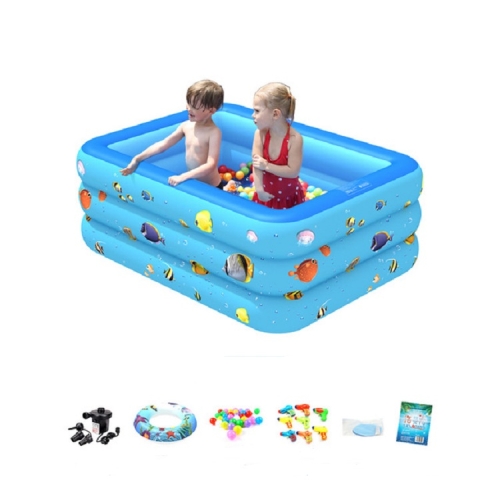 

Ocean World Children Square Bubble Bottom Inflatable Swimming Pool, Size:120x85 cm, Specification:Standard Package