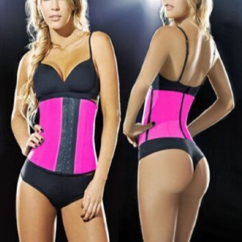 

Lady Elastic Latex Steel Bone Buckle Toning Body Lifting Hips Slimming Waist Belt, Size: XL(Rose Red)